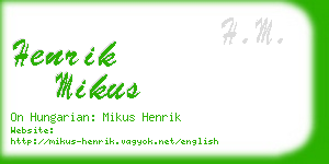 henrik mikus business card